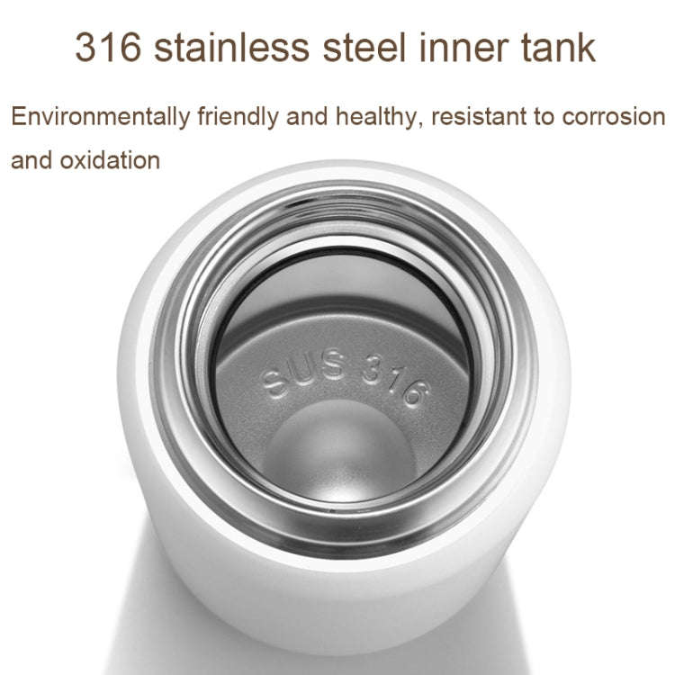 316 Stainless Steel Hammered Lid Thermos Coffee Cup with Tea Filter, Size: 430ml(White)