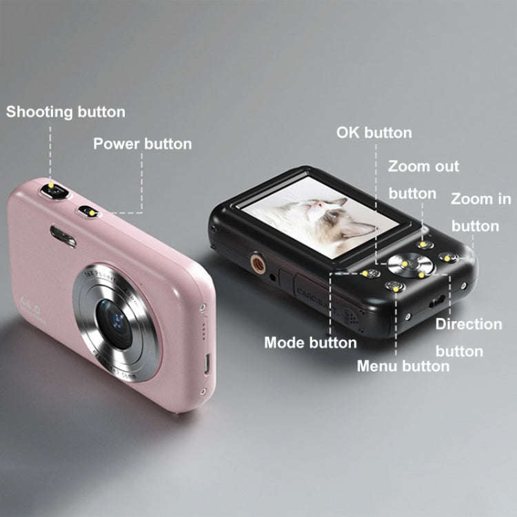 DC406L 2.4-Inch 1080P Mini HD 16X Zoom Digital Camera Home Children Camera US Plug(Pink)