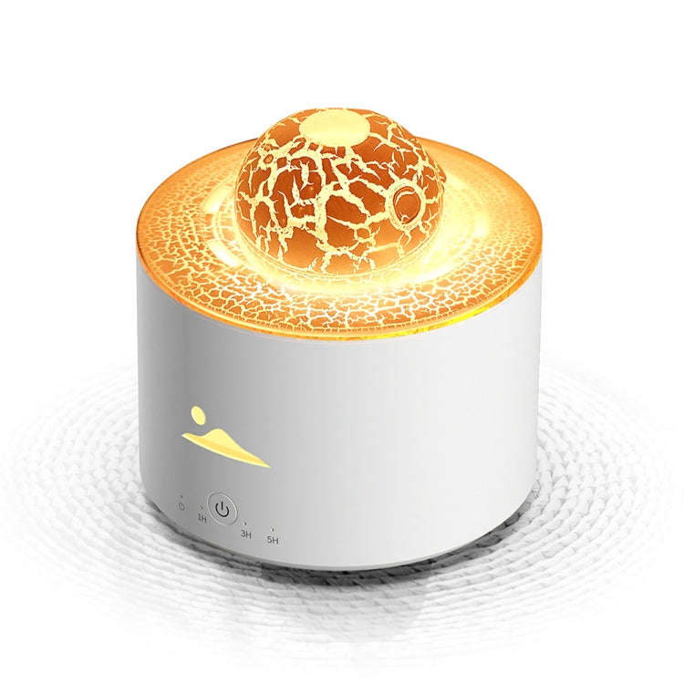 HX-130 Colorful Night Light Planet Desktop Flame Aromatherapy Humidifier, Spec: EU Plug(White)