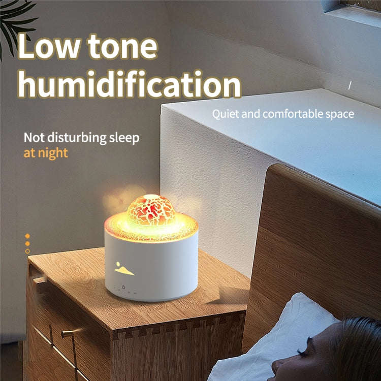HX-130 Colorful Night Light Planet Desktop Flame Aromatherapy Humidifier, Spec: EU Plug(White)