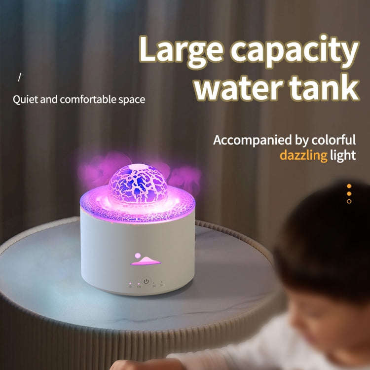 HX-130 Colorful Night Light Planet Desktop Flame Aromatherapy Humidifier, Spec: EU Plug(White)
