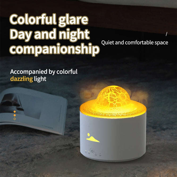 HX-130 Colorful Night Light Planet Desktop Flame Aromatherapy Humidifier, Spec: EU Plug(White)