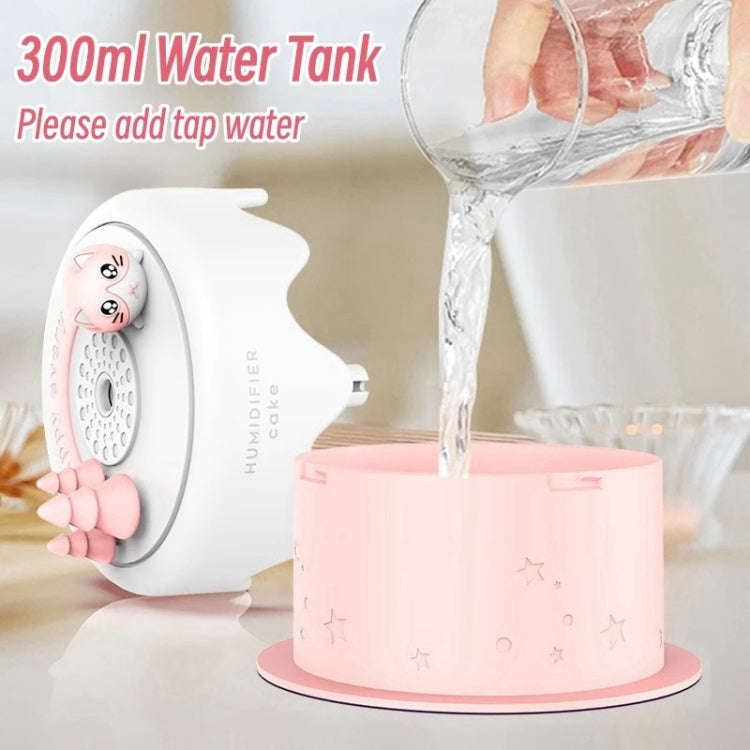 M328 Battery Type Mini Desktop Night Light Cartoon Cake Silent Spray Humidifier(Green)
