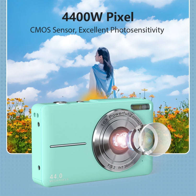 DC403L-AF 2.4-Inch 16X Zoom HD Digital Camera Mini Children Photography Camera AU Plug(Green)