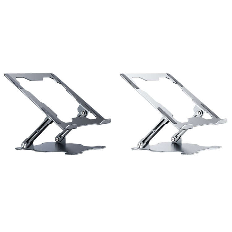 Integrated Foldable Laptop Stand Hollow Heat-Dissipating Flat Desktop Stand(Deep Space Gray)