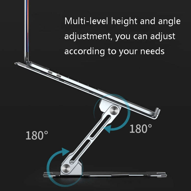 Integrated Foldable Laptop Stand Hollow Heat-Dissipating Flat Desktop Stand(Deep Space Gray)
