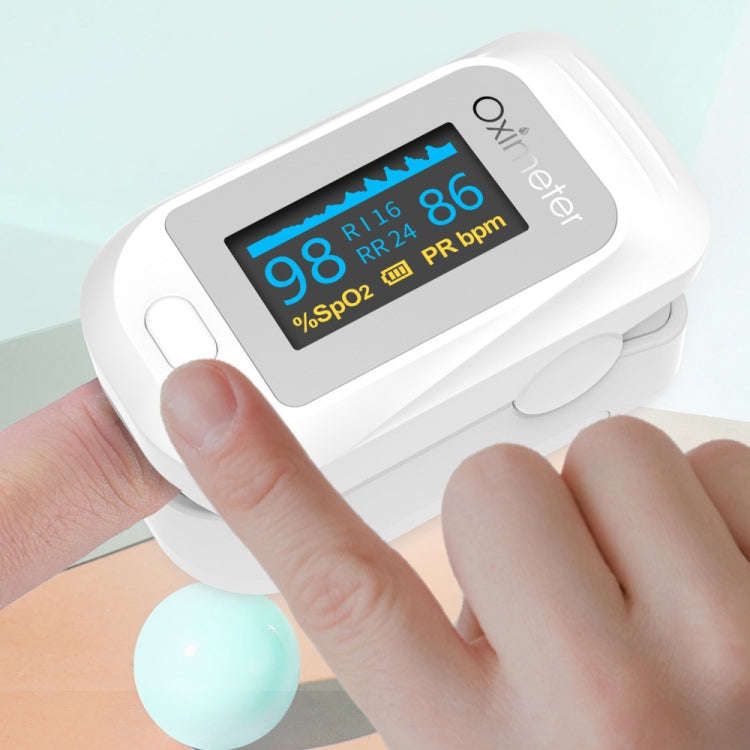 JZ-133R Finger Pulse Oximeter Finger-Type Blood Oxygen Saturation Monitor, Colour: White(English ...