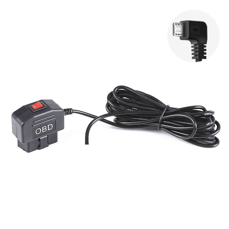 H508 OBD Car Charger Driving Recorder Power Cord 12/24V To 5V With Switch Low Pressure Protection...
