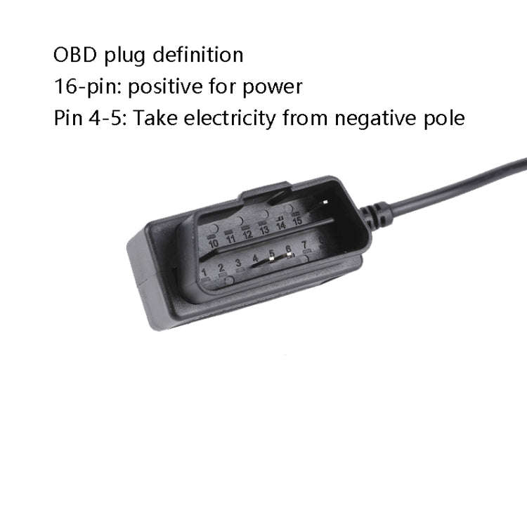 H508 OBD Car Charger Driving Recorder Power Cord 12/24V To 5V With Switch Low Pressure Protection...