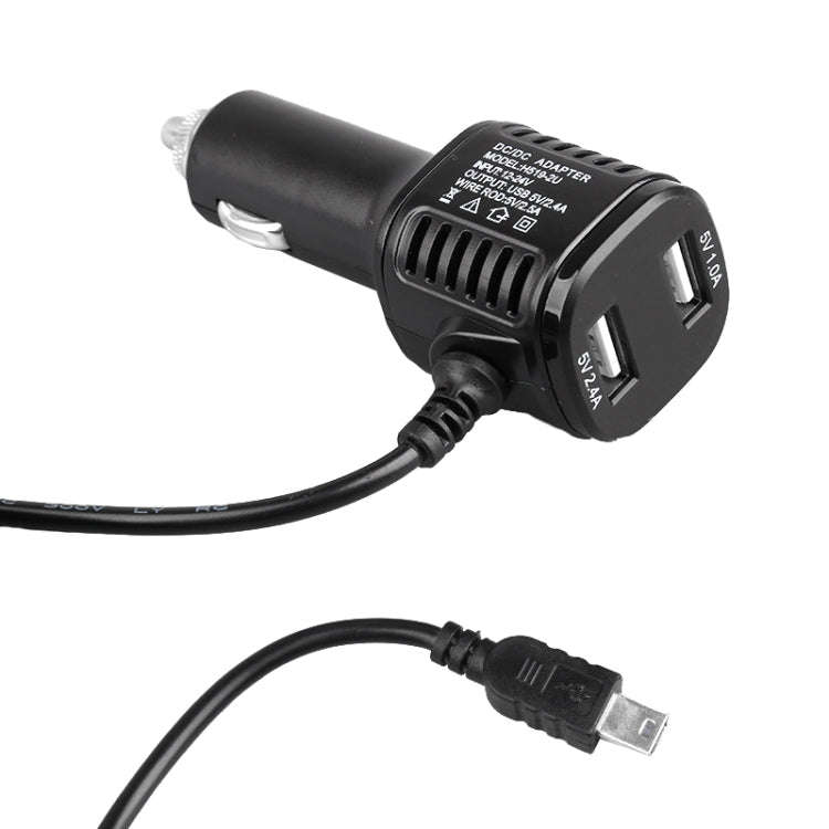 H519 Car Charger Driving Recorder Power Cord Dual USB With Display Charging Line, Specification: ...