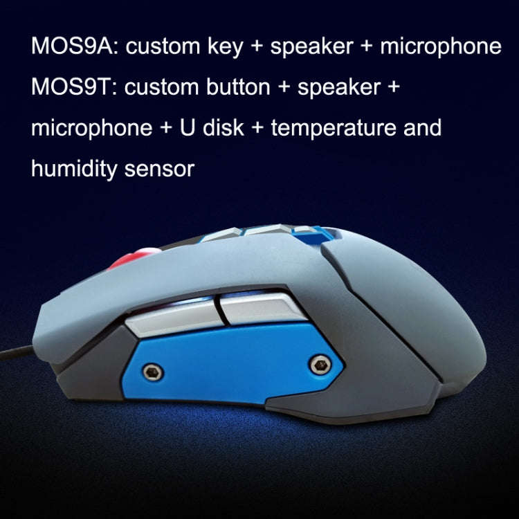 MOS9T 9 Keys 1600DPI Custom Mouse Built-in U Disk + Temperature Humidity Sensor, Cable Length: 2m