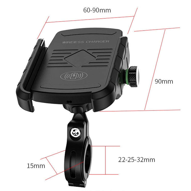 M9 Motorcycle Wireless Charging Mobile Phone Bracket 15W Fast Charging Mobile Phone Navigation Br...