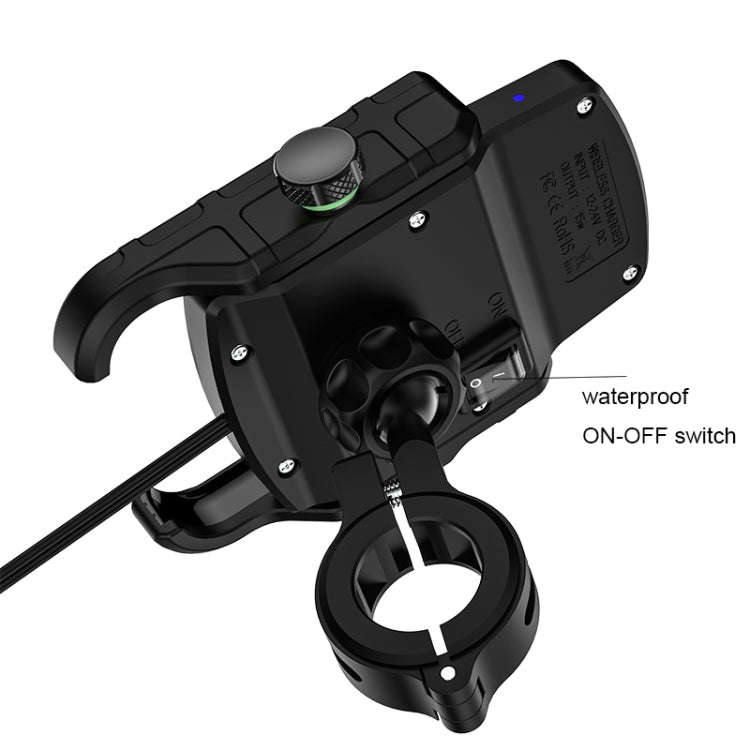M9 Motorcycle Wireless Charging Mobile Phone Bracket 15W Fast Charging Mobile Phone Navigation Br...
