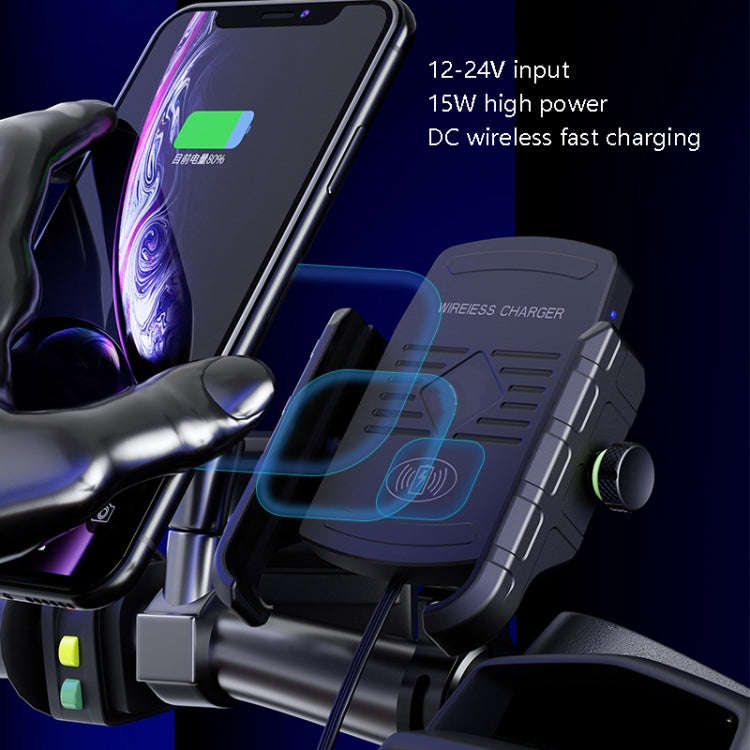 M9 Motorcycle Wireless Charging Mobile Phone Bracket 15W Fast Charging Mobile Phone Navigation Br...