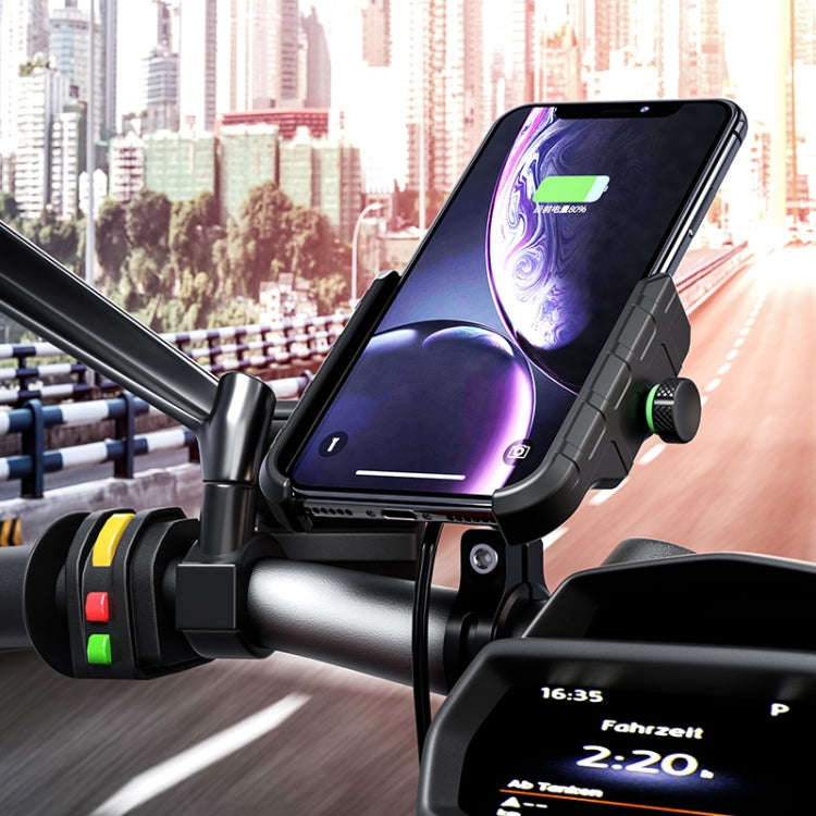 M9 Motorcycle Wireless Charging Mobile Phone Bracket 15W Fast Charging Mobile Phone Navigation Br...