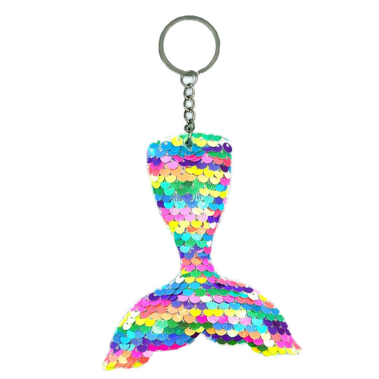 10 PCS Reflective Mermaid Keychain Sequins Mermaid Tail Accessories Car Luggage Pendant(Candy Col...