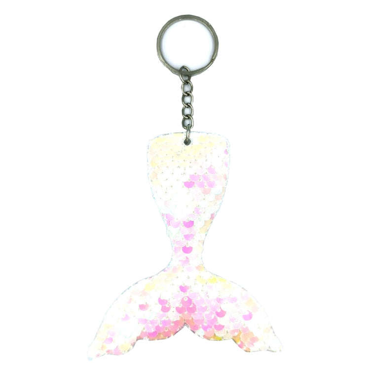 10 PCS Reflective Mermaid Keychain Sequins Mermaid Tail Accessories Car Luggage Pendant(AB Colorf...