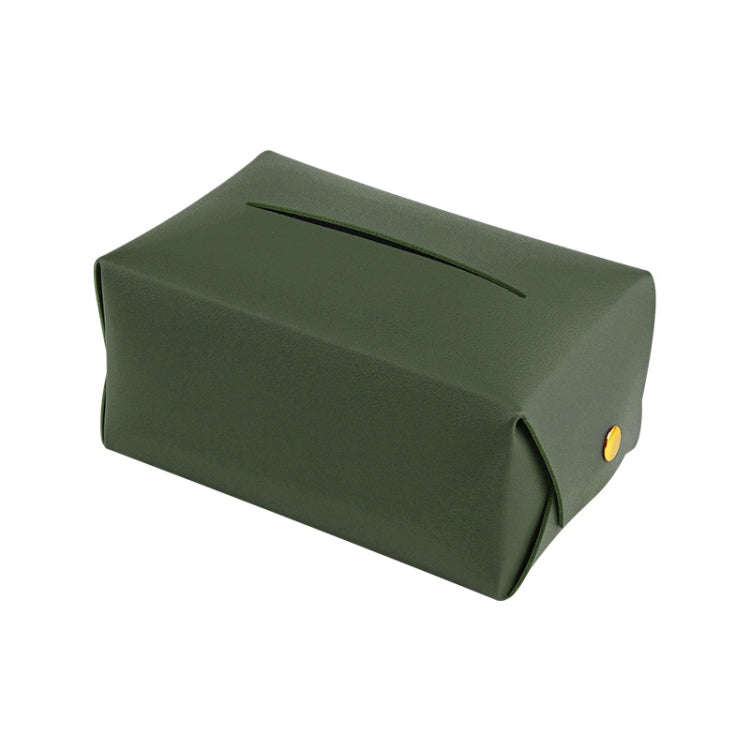 2 PCS Car Leather Tissue Box Home Paper Towel Storage Box(Army Green)