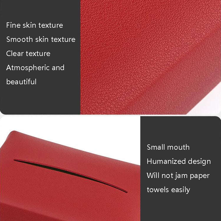 2 PCS Car Leather Tissue Box Home Paper Towel Storage Box(Pink)