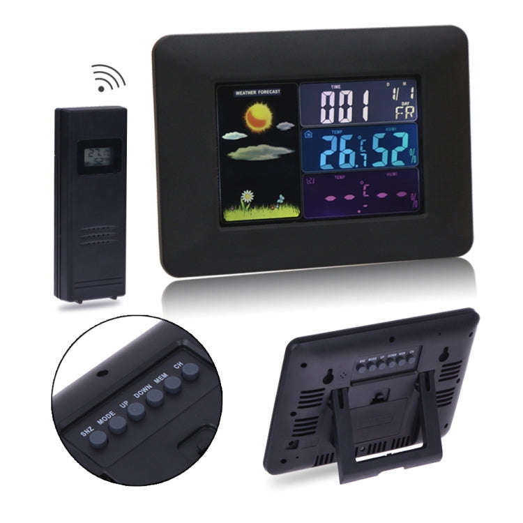 Multifunctional Indoor And Outdoor Temperature And Humidity Meter Colorful Screen Weather Clock(T...
