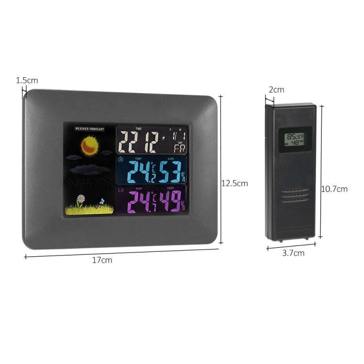 Multifunctional Indoor And Outdoor Temperature And Humidity Meter Colorful Screen Weather Clock(T...