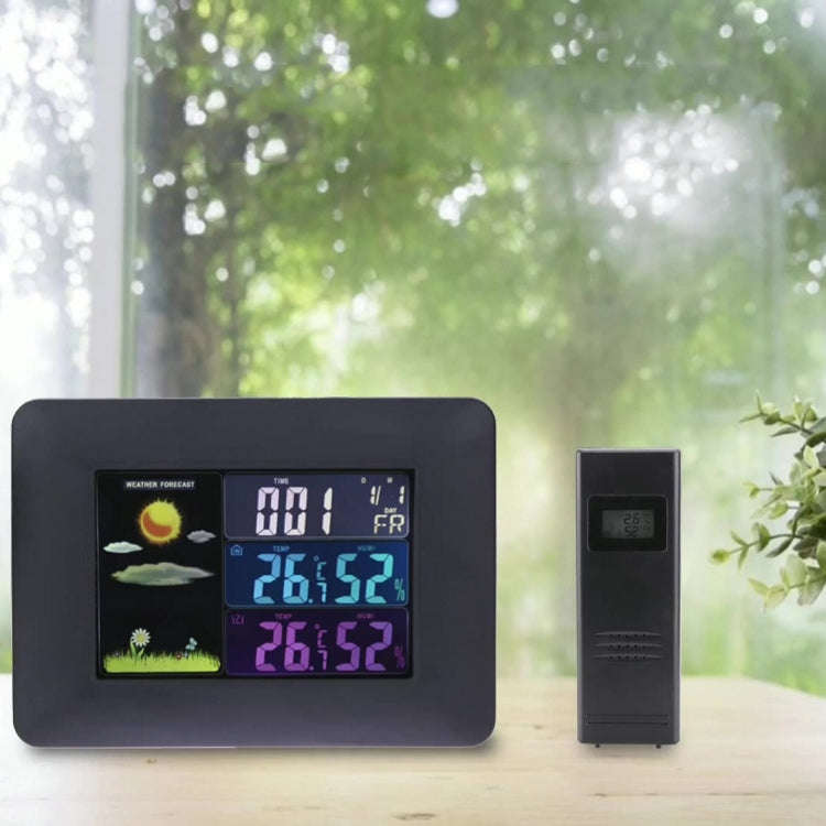 Multifunctional Indoor And Outdoor Temperature And Humidity Meter Colorful Screen Weather Clock(T...