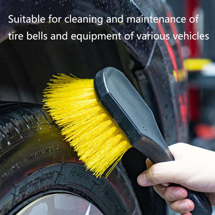 Automobile Tires Multifunctional Short-Handled Cleaning Long-Bristle Brush(Yellow)