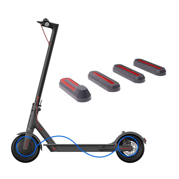 1 Set Electric Scooter Wheel Four-way Side Decorative Cover With Reflective Strips For Xiaomi Mij...
