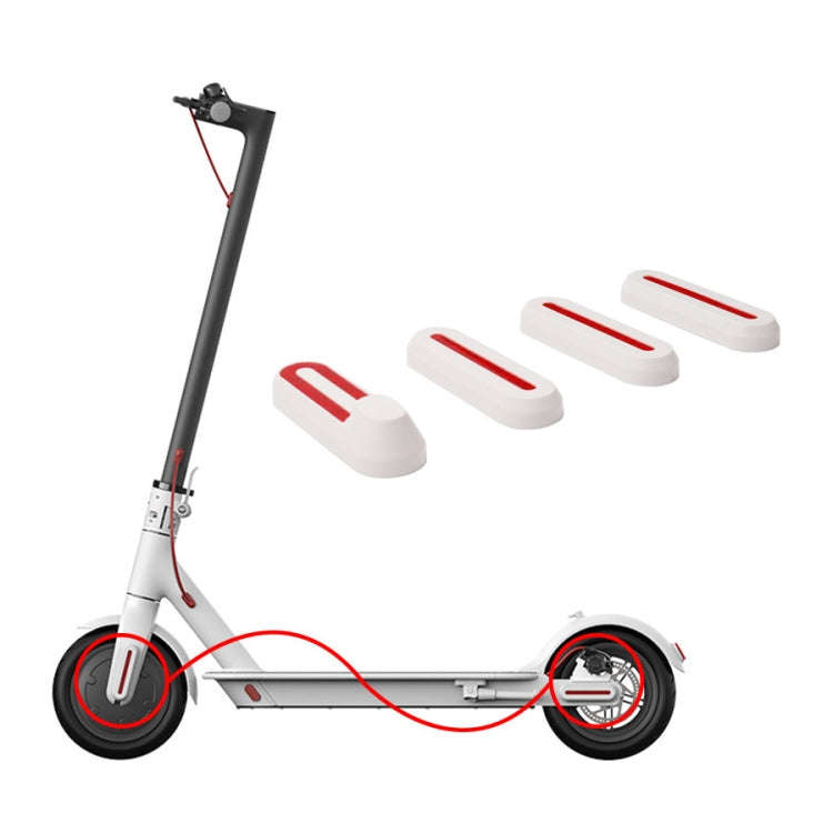 1 Set Electric Scooter Wheel Four-way Side Decorative Cover With Reflective Strips For Xiaomi Mij...