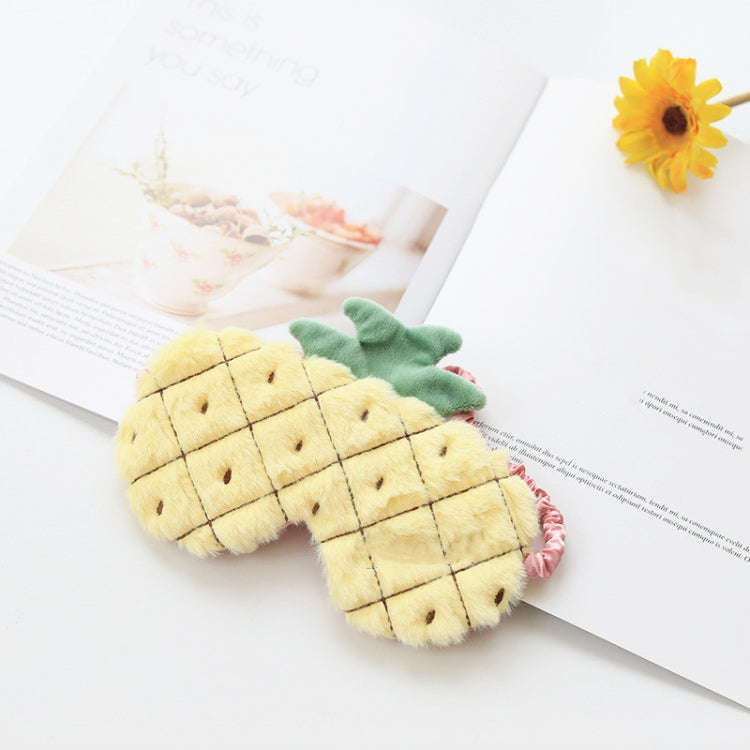 Fruit Plush Eye Mask Cute Soft Girl Sleep Blackout Eye Mask(Pineapple)