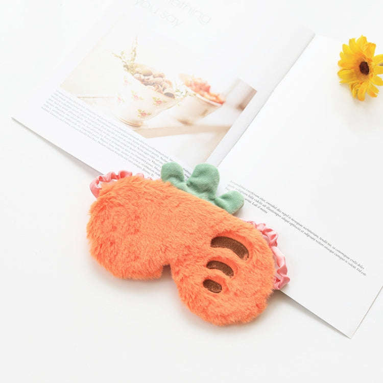 Fruit Plush Eye Mask Cute Soft Girl Sleep Blackout Eye Mask(Carrot)