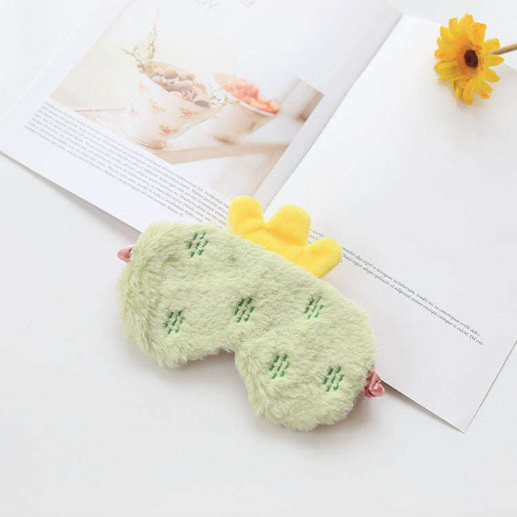 Fruit Plush Eye Mask Cute Soft Girl Sleep Blackout Eye Mask(Cactus)