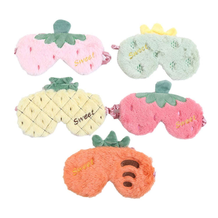Fruit Plush Eye Mask Cute Soft Girl Sleep Blackout Eye Mask(Cactus)