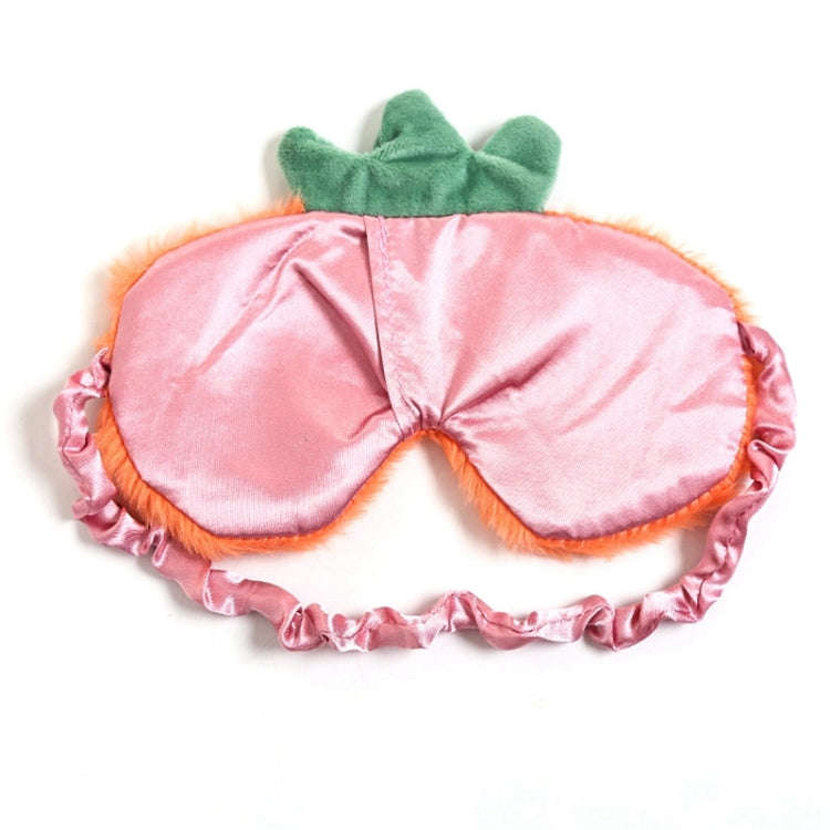 Fruit Plush Eye Mask Cute Soft Girl Sleep Blackout Eye Mask(Shallow Pink Strawberry)