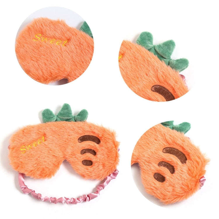 Fruit Plush Eye Mask Cute Soft Girl Sleep Blackout Eye Mask(Shallow Pink Strawberry)