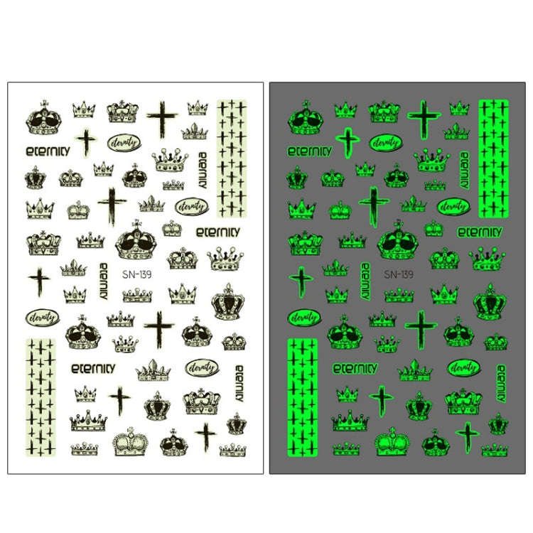 10 PCS Waterproof Sweat Proof Environmental Luminous DIY Nail Stickers(SN-139)