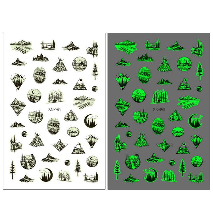 10 PCS Waterproof Sweat Proof Environmental Luminous DIY Nail Stickers(SN-140)