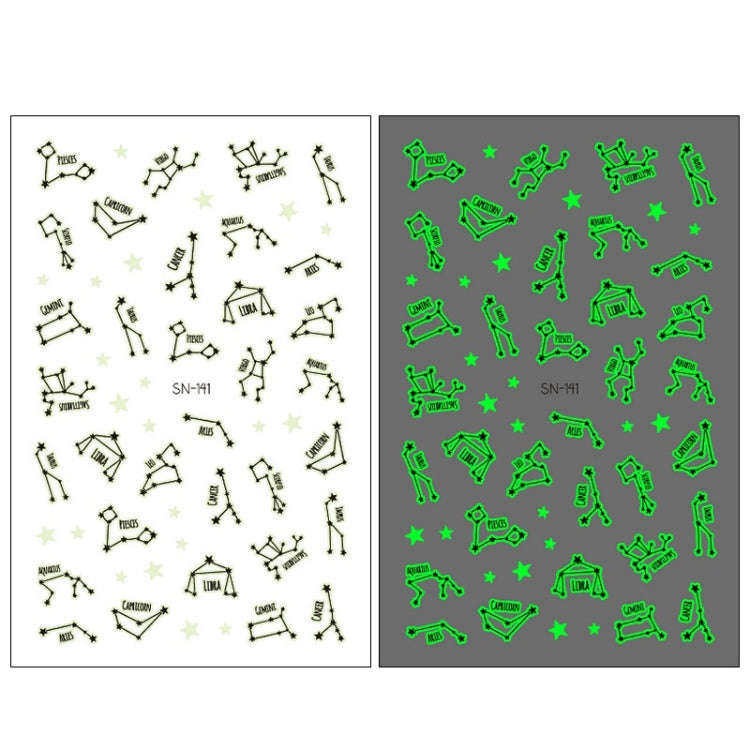 10 PCS Waterproof Sweat Proof Environmental Luminous DIY Nail Stickers(SN-141)