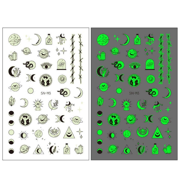 10 PCS Waterproof Sweat Proof Environmental Luminous DIY Nail Stickers(SN-143)