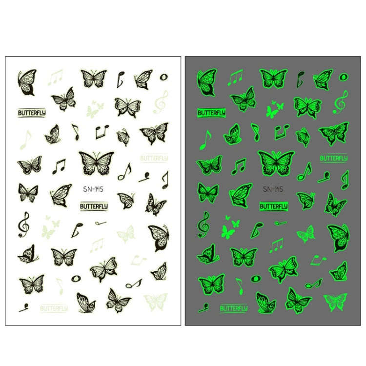 10 PCS Waterproof Sweat Proof Environmental Luminous DIY Nail Stickers(SN-145)