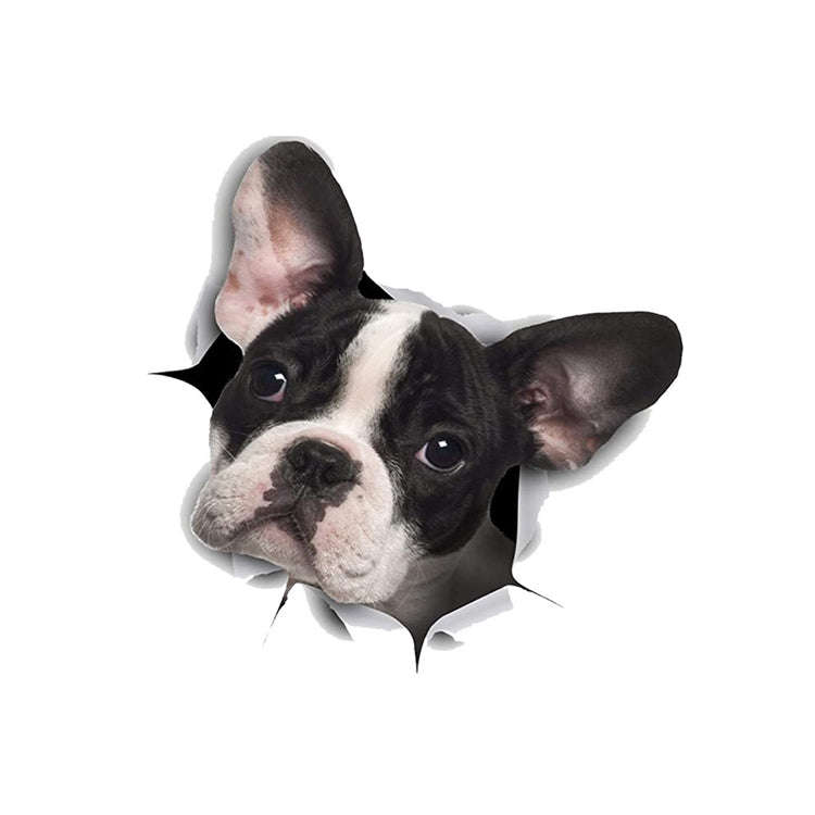 Personality Puppy 3D Car Stickers Waterproof Car Body Block Scratches Simulation Stickers(Big Ear...