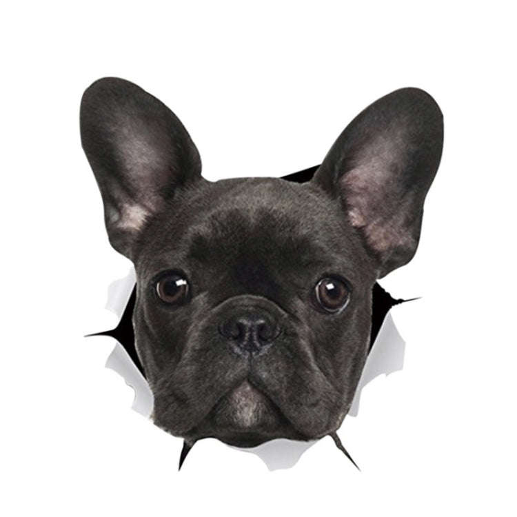 Personality Puppy 3D Car Stickers Waterproof Car Body Block Scratches Simulation Stickers(Black Dog)