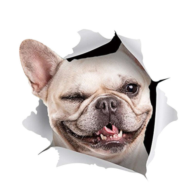 Personality Puppy 3D Car Stickers Waterproof Car Body Block Scratches Simulation Stickers(White Dog)