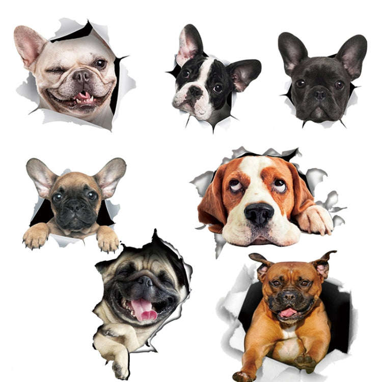 Personality Puppy 3D Car Stickers Waterproof Car Body Block Scratches Simulation Stickers(Yellow ...
