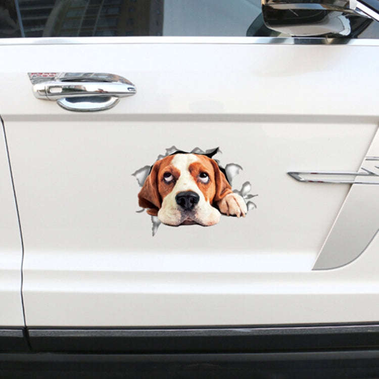 Personality Puppy 3D Car Stickers Waterproof Car Body Block Scratches Simulation Stickers(Yellow ...