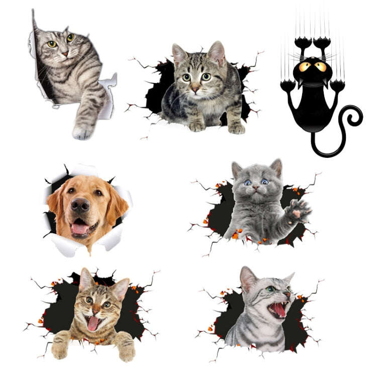 4 PCS 3D Simulation Animal Personality Car Stickers Glass Car Door Scratches Decorative Occlusion...