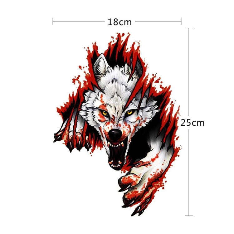 3D Realistic Wolf Head Hood Door Car Body Decoration Stickers Scratches Cover Waterproof Car Stic...