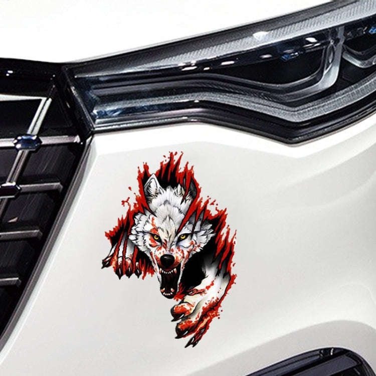 3D Realistic Wolf Head Hood Door Car Body Decoration Stickers Scratches Cover Waterproof Car Stic...
