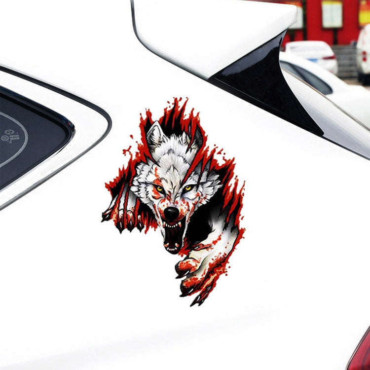 3D Realistic Wolf Head Hood Door Car Body Decoration Stickers Scratches Cover Waterproof Car Stic...