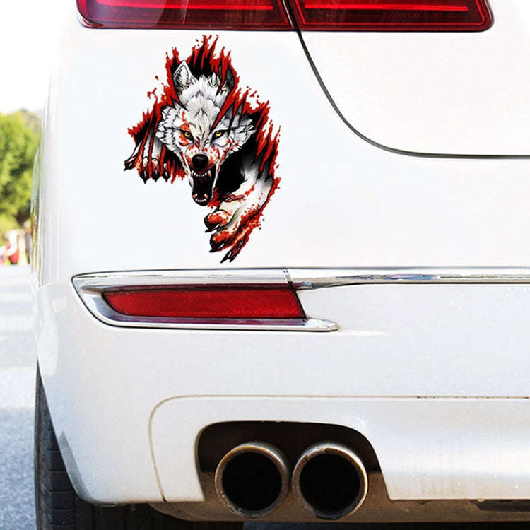 3D Realistic Wolf Head Hood Door Car Body Decoration Stickers Scratches Cover Waterproof Car Stic...